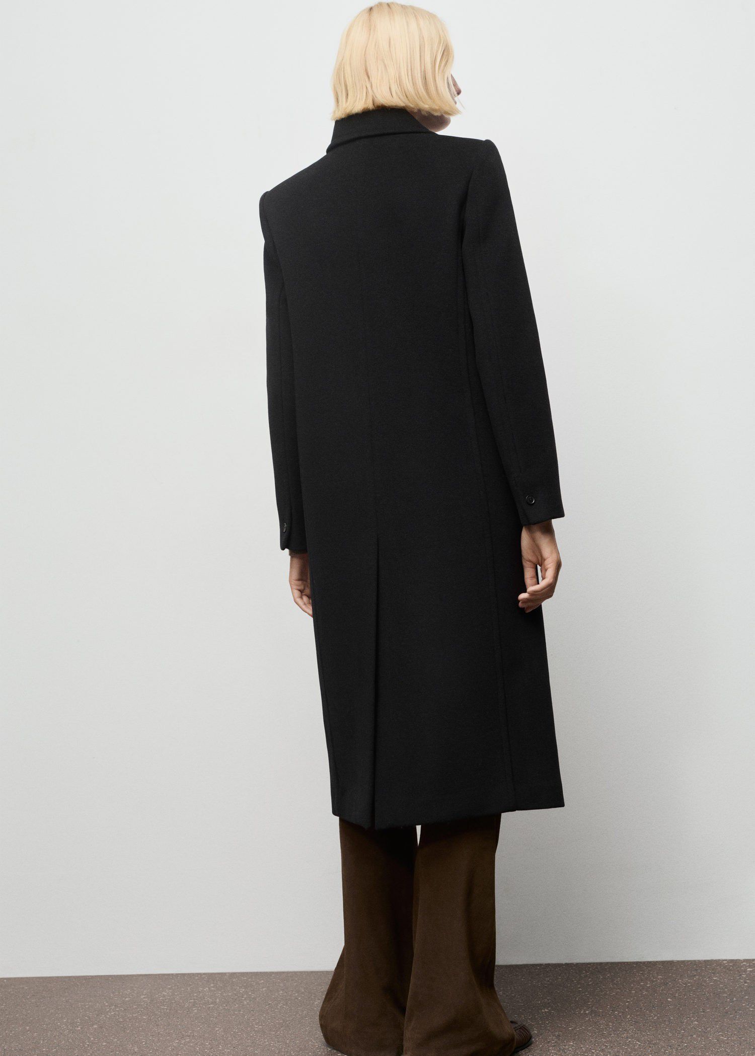 Double-breasted wool coat