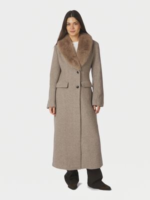 Corina Herringbone Twill Coat