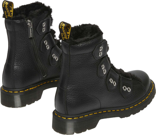 1460 Ltt Fl Black Milled Nappa+Wanama+Milo Fur