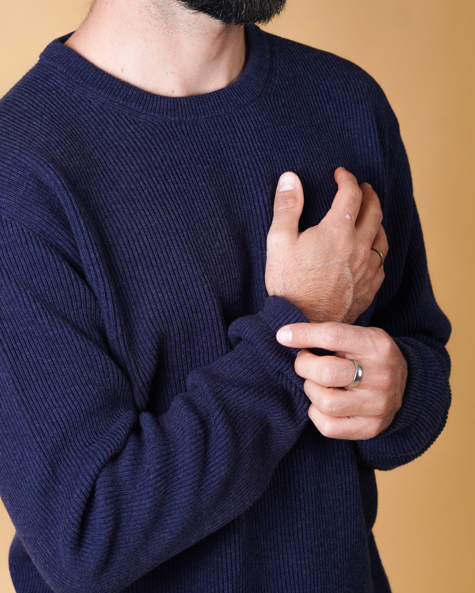 O-NECK ORGANIC COTTON MEN'S KNIT