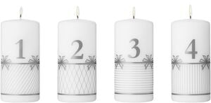 CC 2025 ADVENT CANDLE PARAFFIN 4PCS SILVER
