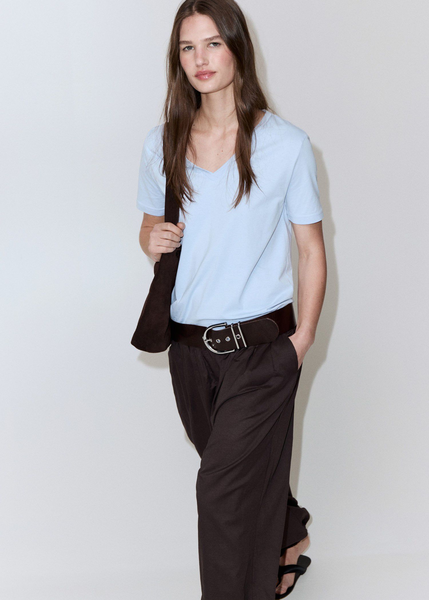 V-neck cotton T-shirt