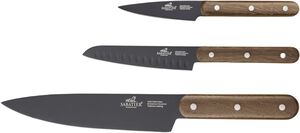 Knivset Phenix Walnut 3 delar Svart/Valnötträ