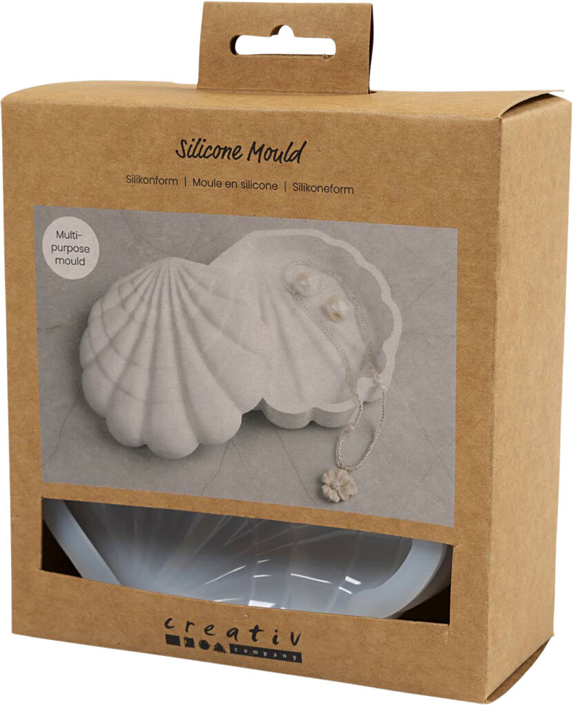 Silikoneform, Musling, H: 3 cm, L: 13,2 cm, B: 13,3 cm.