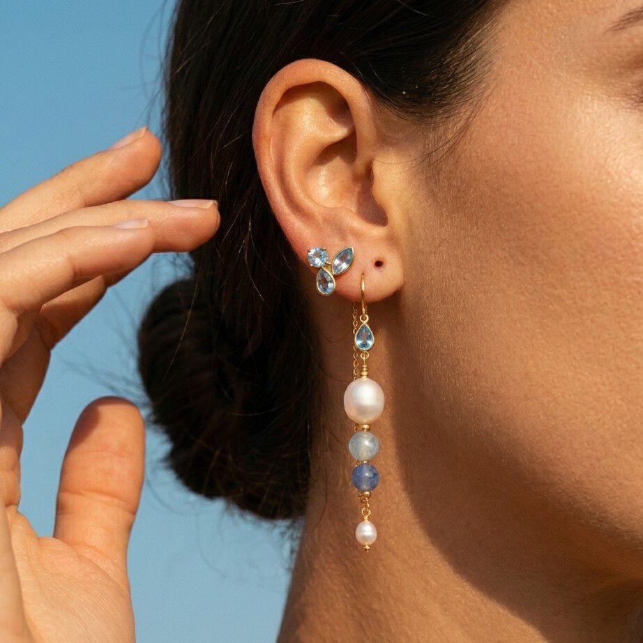 Water Drop Crystal Pearl Earring
