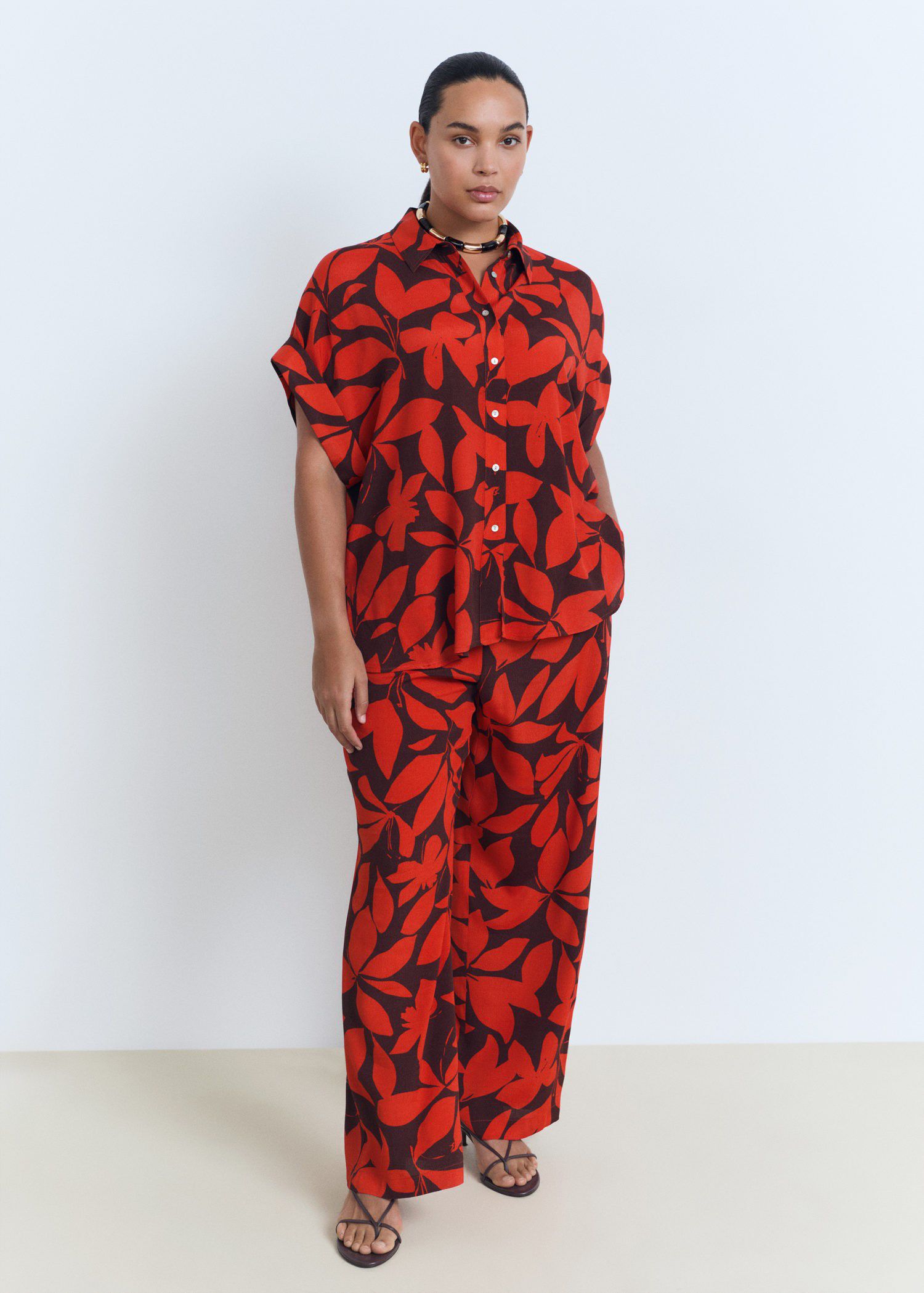 Printed short-sleeved shirt