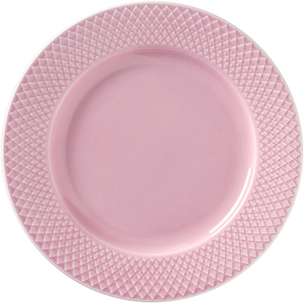Rhombe Frokosttallerken Ø21 cm rosa porcelæn