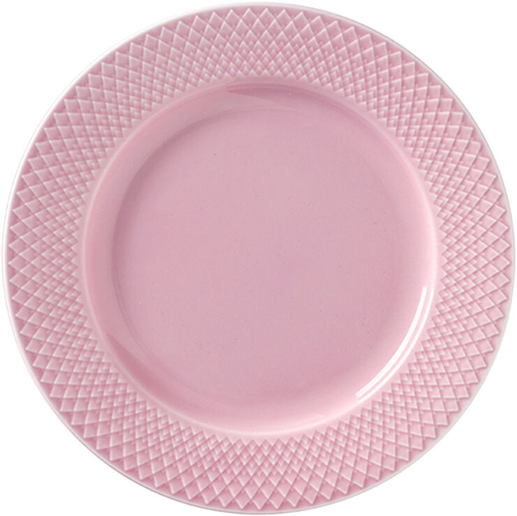Rhombe Frokosttallerken Ø21 cm rosa porcelæn