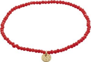 INDIE bracelet red, gold-plated