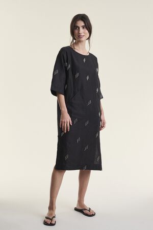 Airy linen kjole med perler