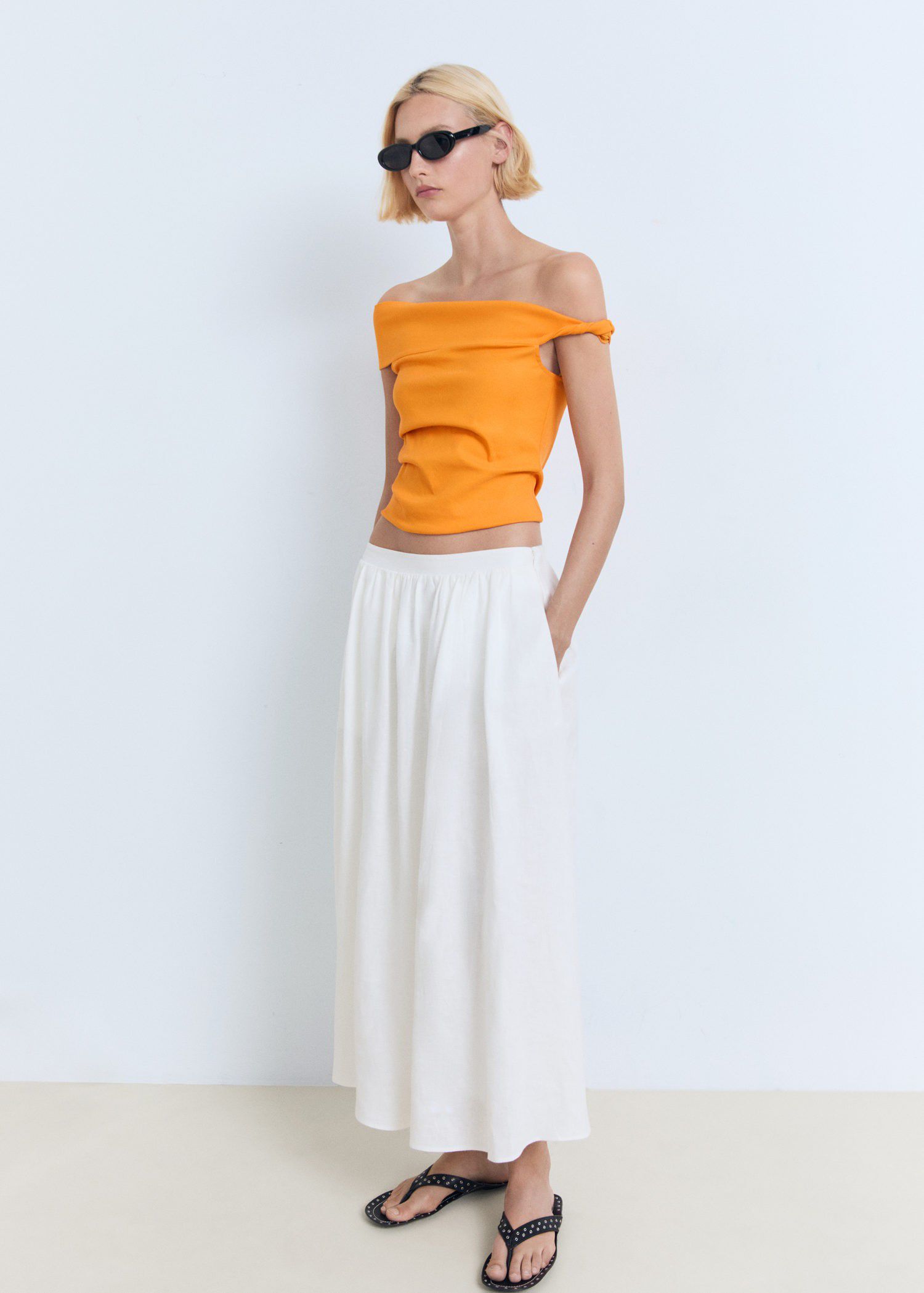 Asymmetrical strapless top