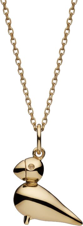 Sangfugl i 18 karat forgyldt sølv uden kæde