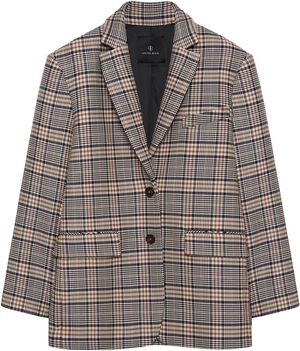QUINN BLAZER - BEIGE AND NAVY CHECKS