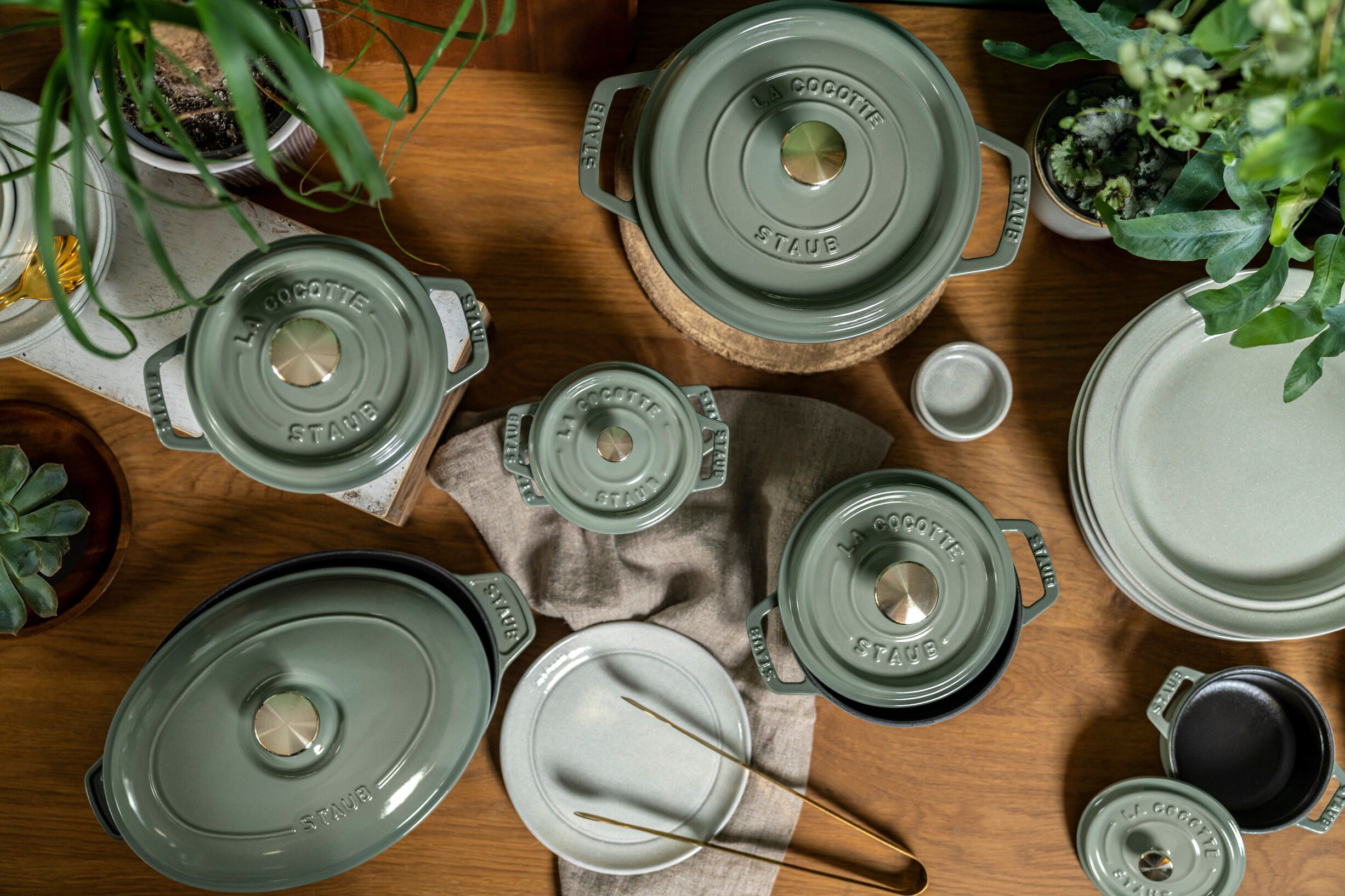 La Cocotte Minigryta 10 cm, Rund, Eukalyptus, Gjutj&auml;rn