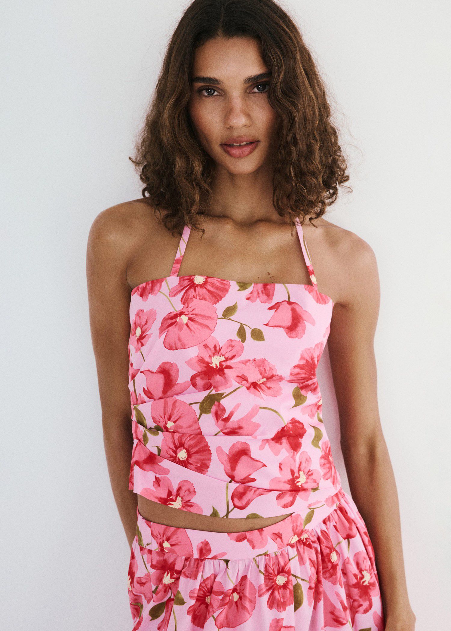 Floral halter neck top