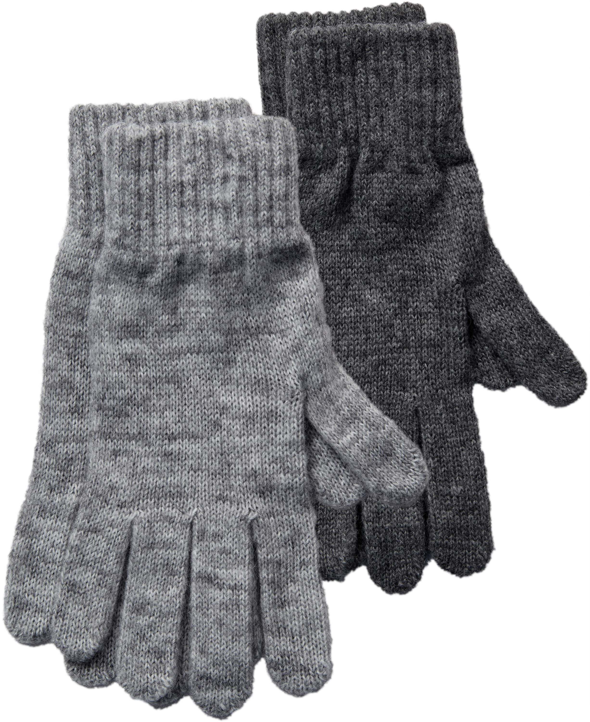 3920 2 Pack Knitted Gloves Beige/Chocolate Brown