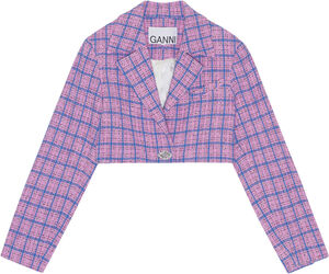 Check Suiting Cropped Blazer