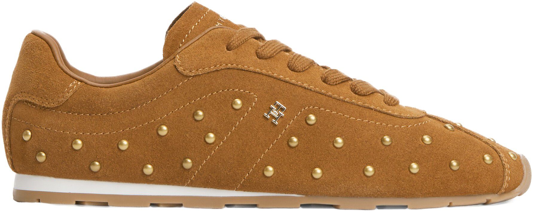 Suede Studded Low Profile Trainers