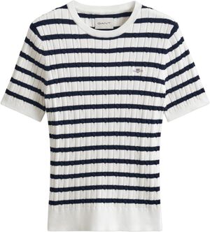 STRETCH COTTON CABLE STRIPE SS