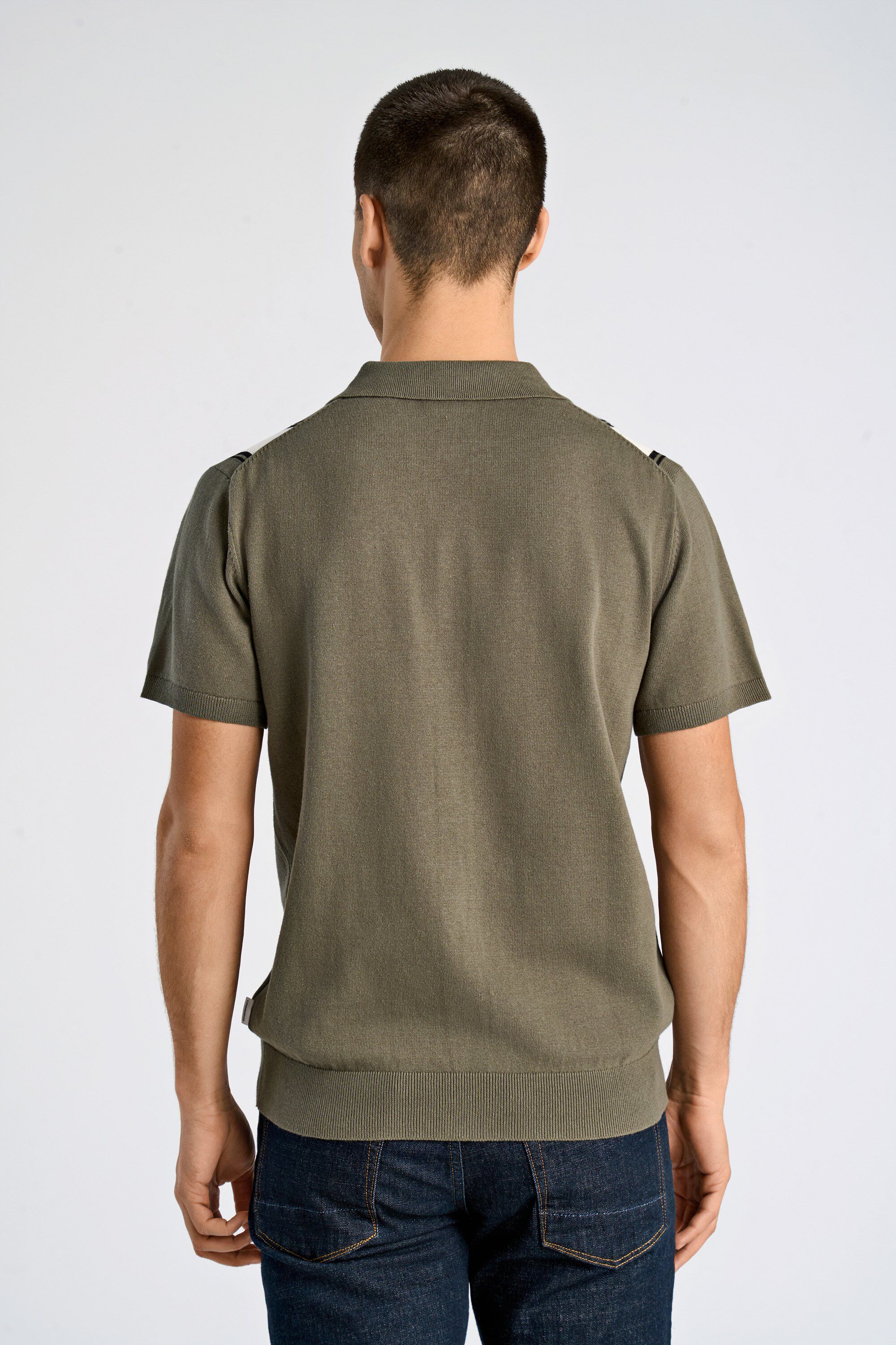 Knitted polo cardigan