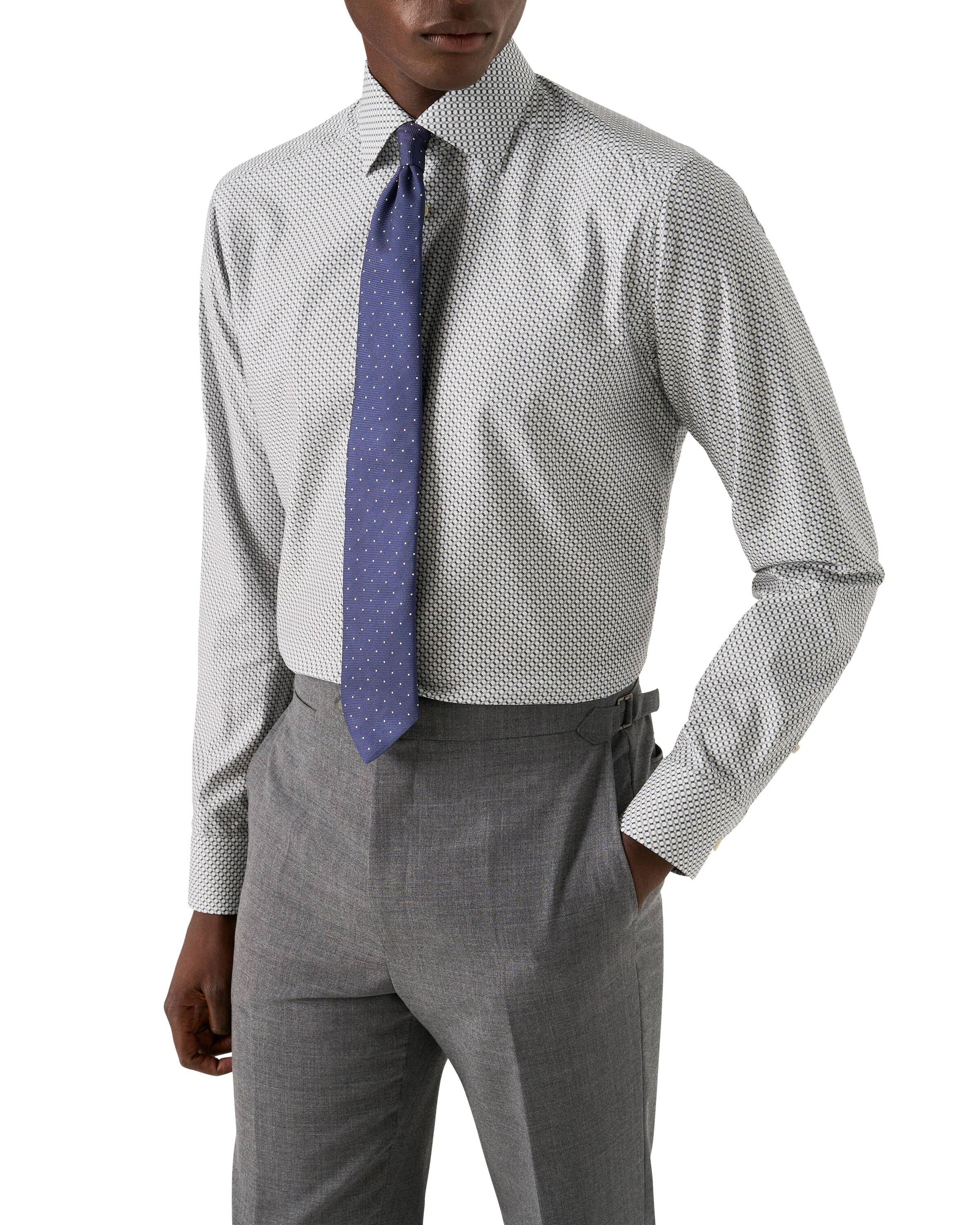 Slim Fit Geometric Twill Shirt