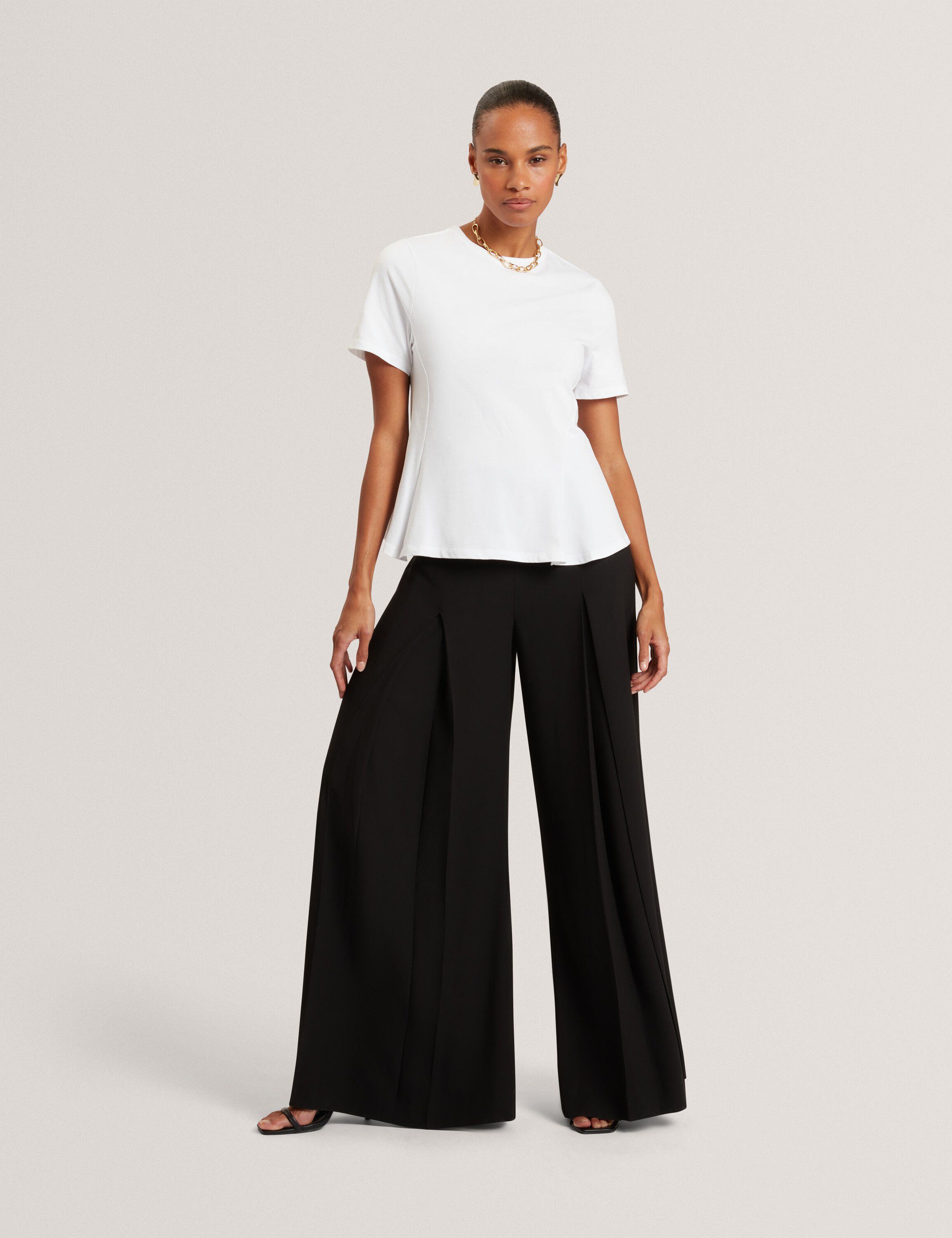 AEPI Front Pleat Wide Leg Trousers