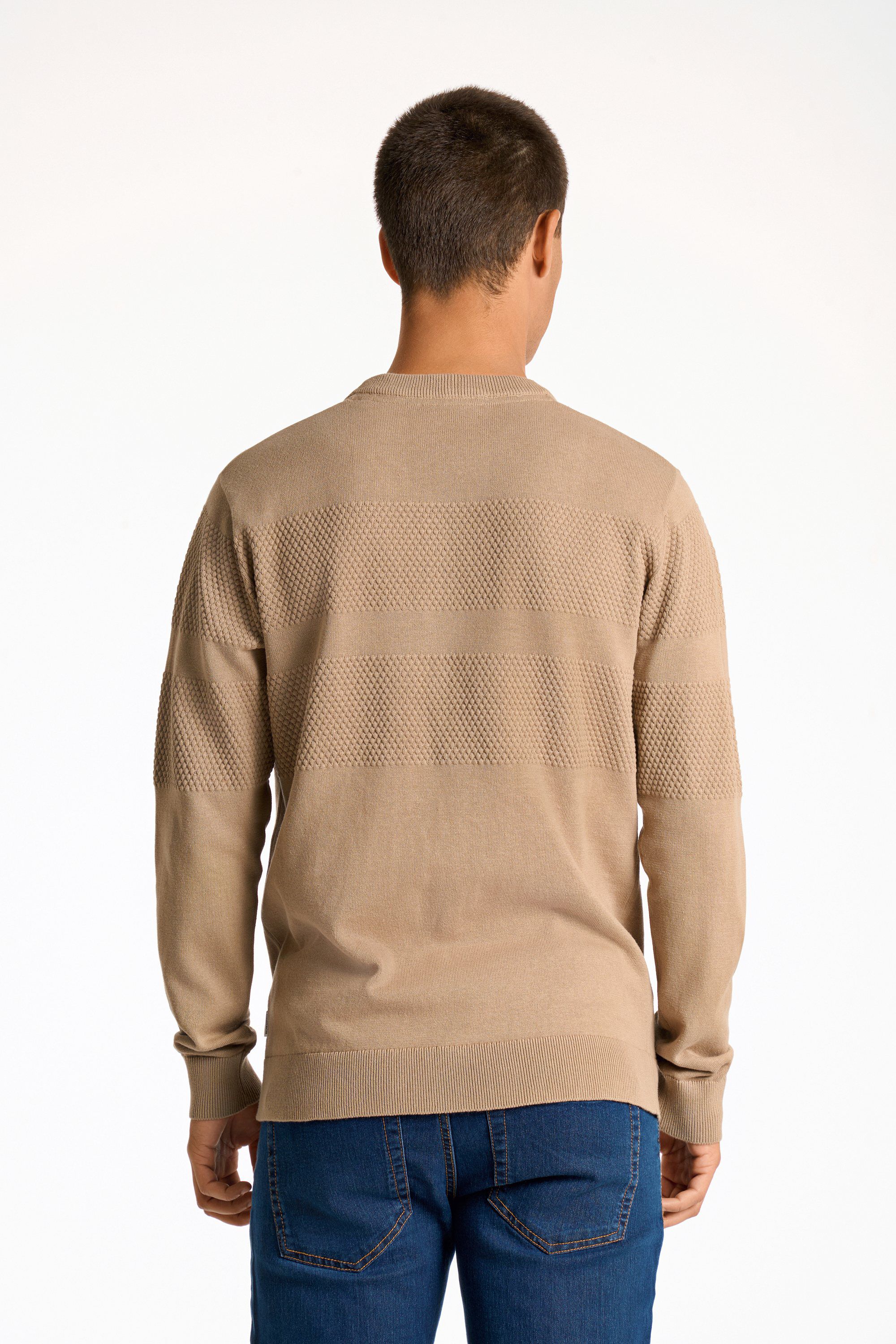 Purl knit o-neck jumper