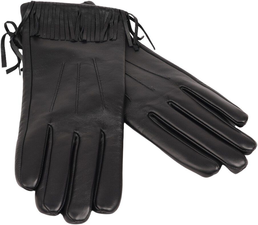 PORDENONE - LEATHER GLOVES W/ FRINGES AND CASHMERE LINING