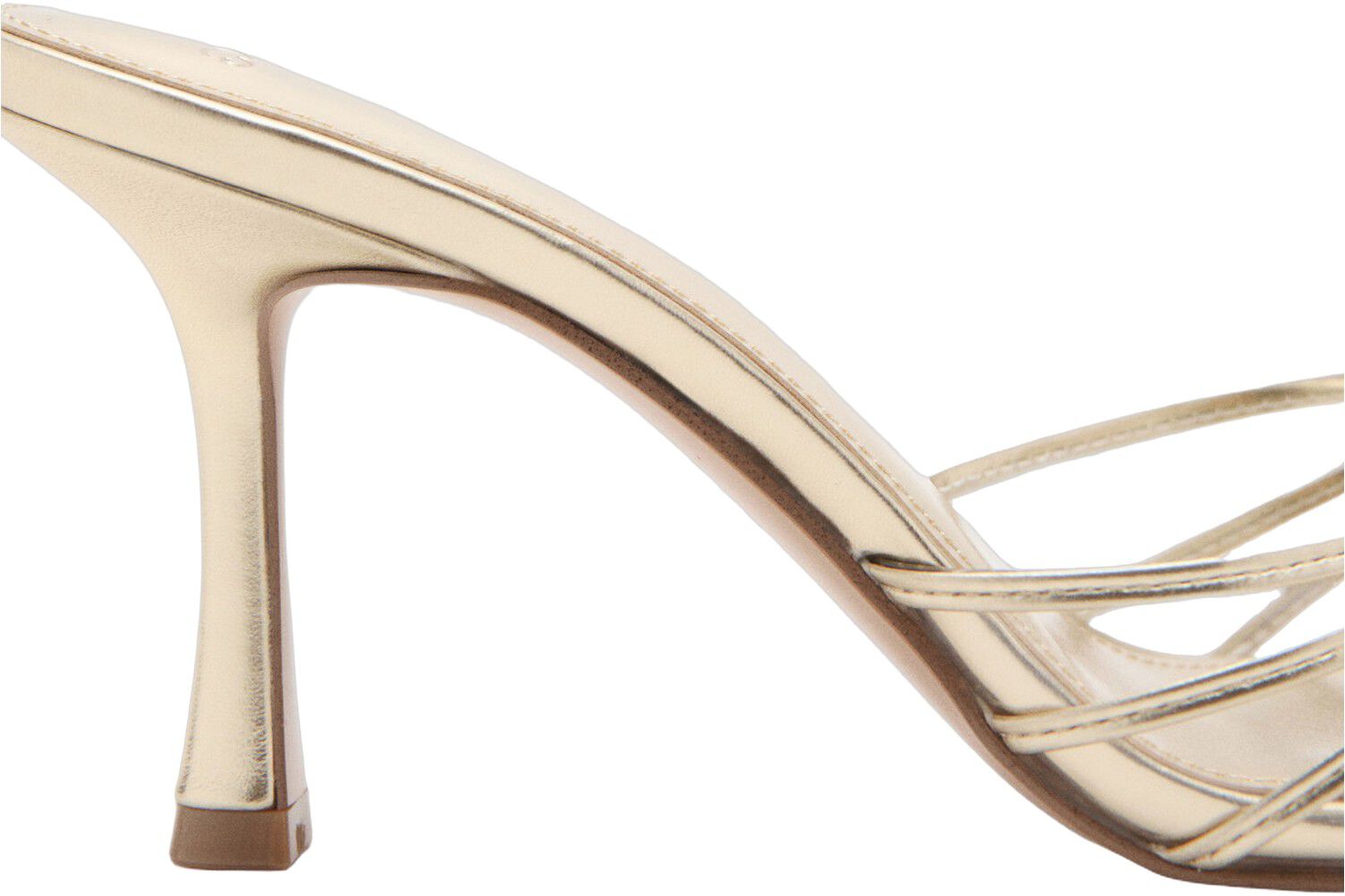 Metallic strappy heeled sandal