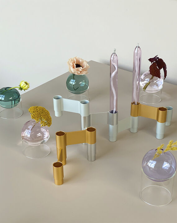 LINK, CANDLE HOLDER, MATT ALUMINIUM, 11060M