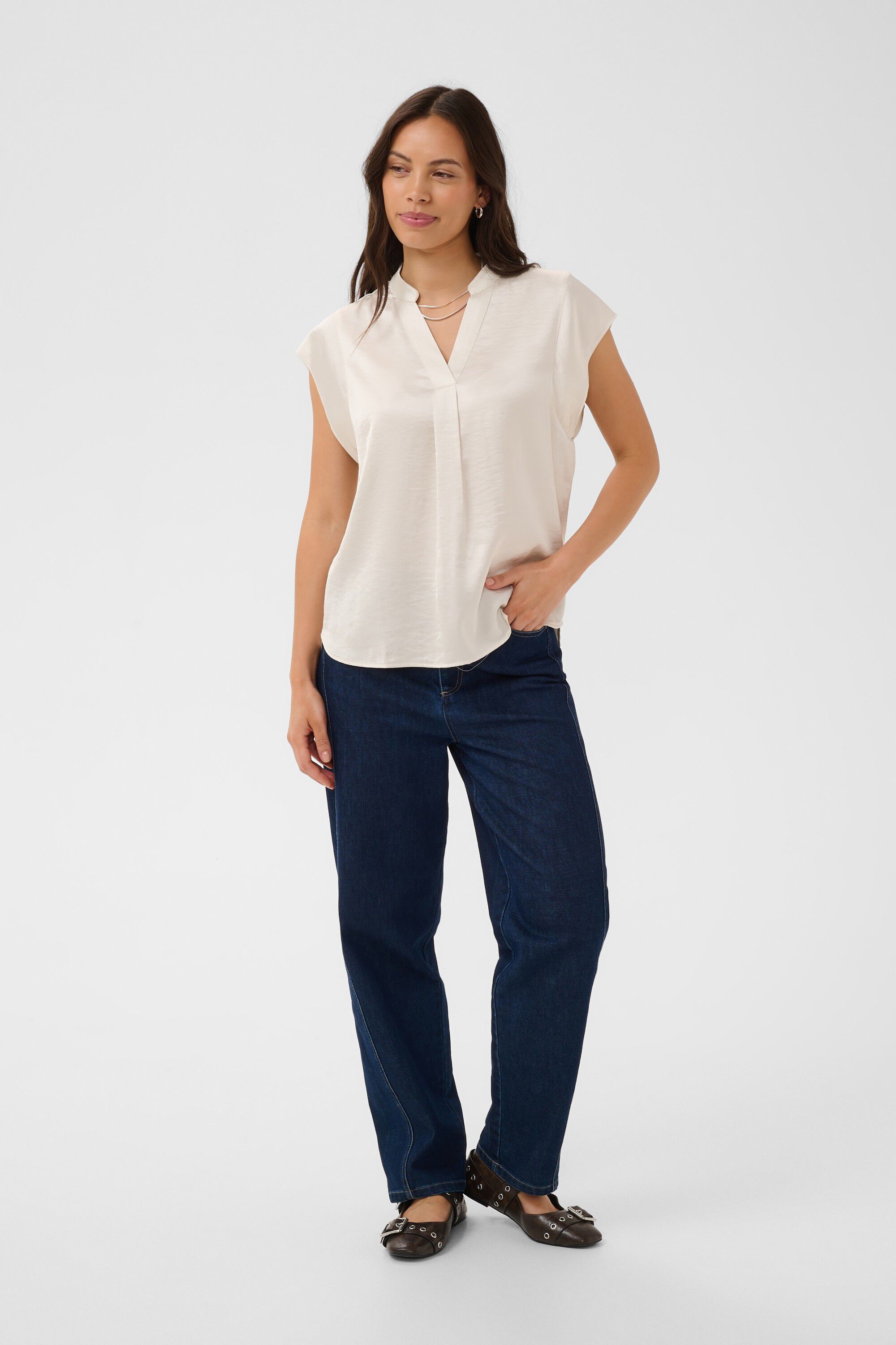 PananSZ Cap Sleeve Blouse