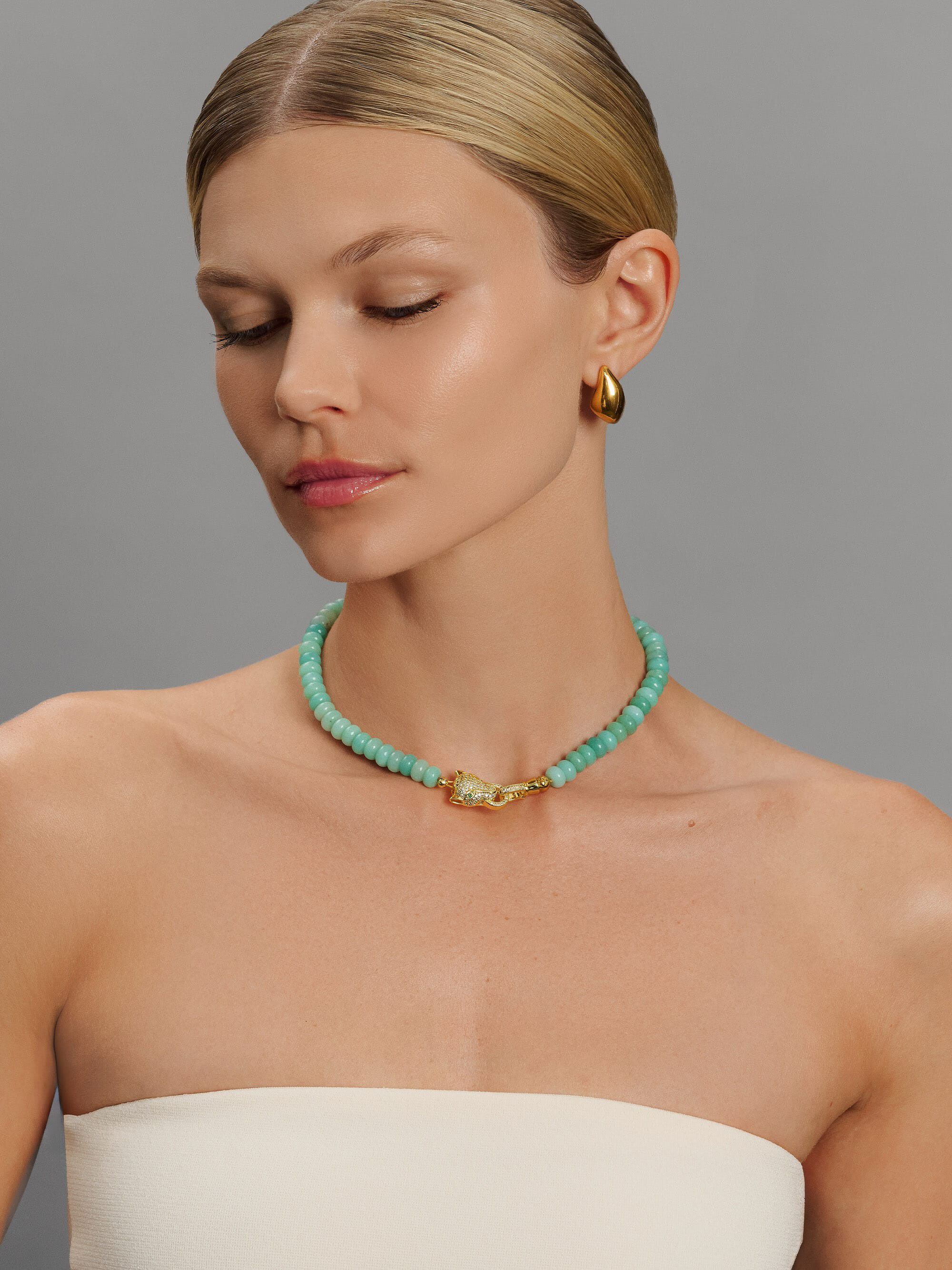 Women's Amazonite Choker with Panther Head