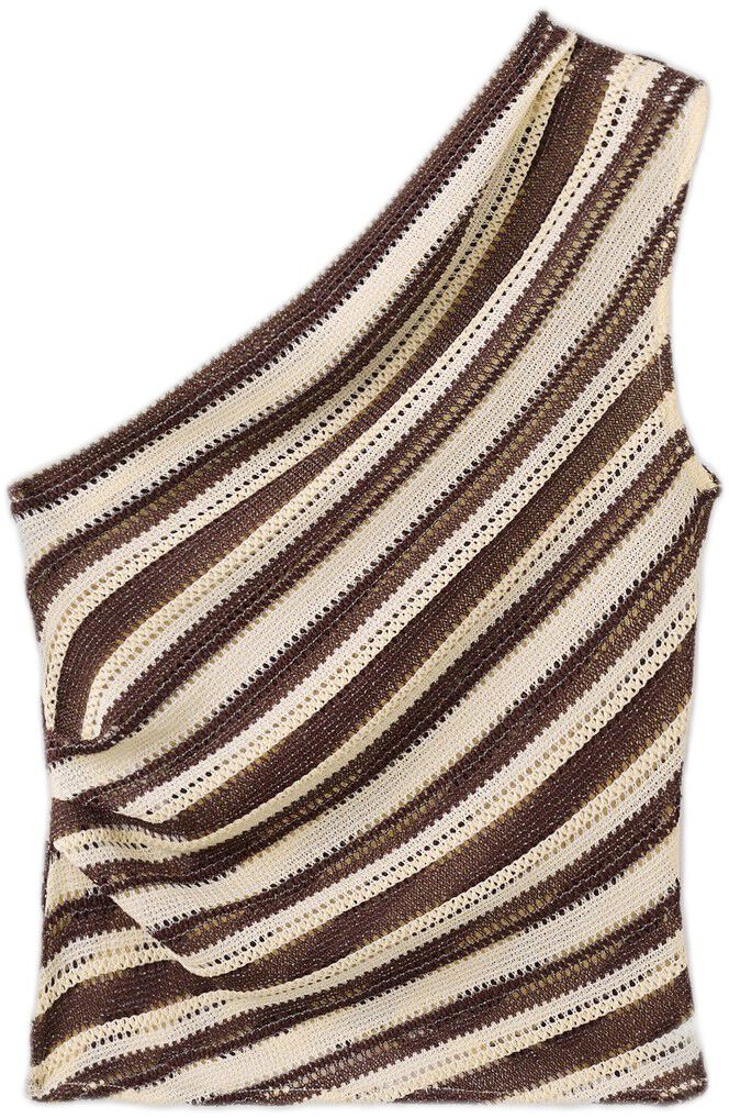 Striped asymmetrical top