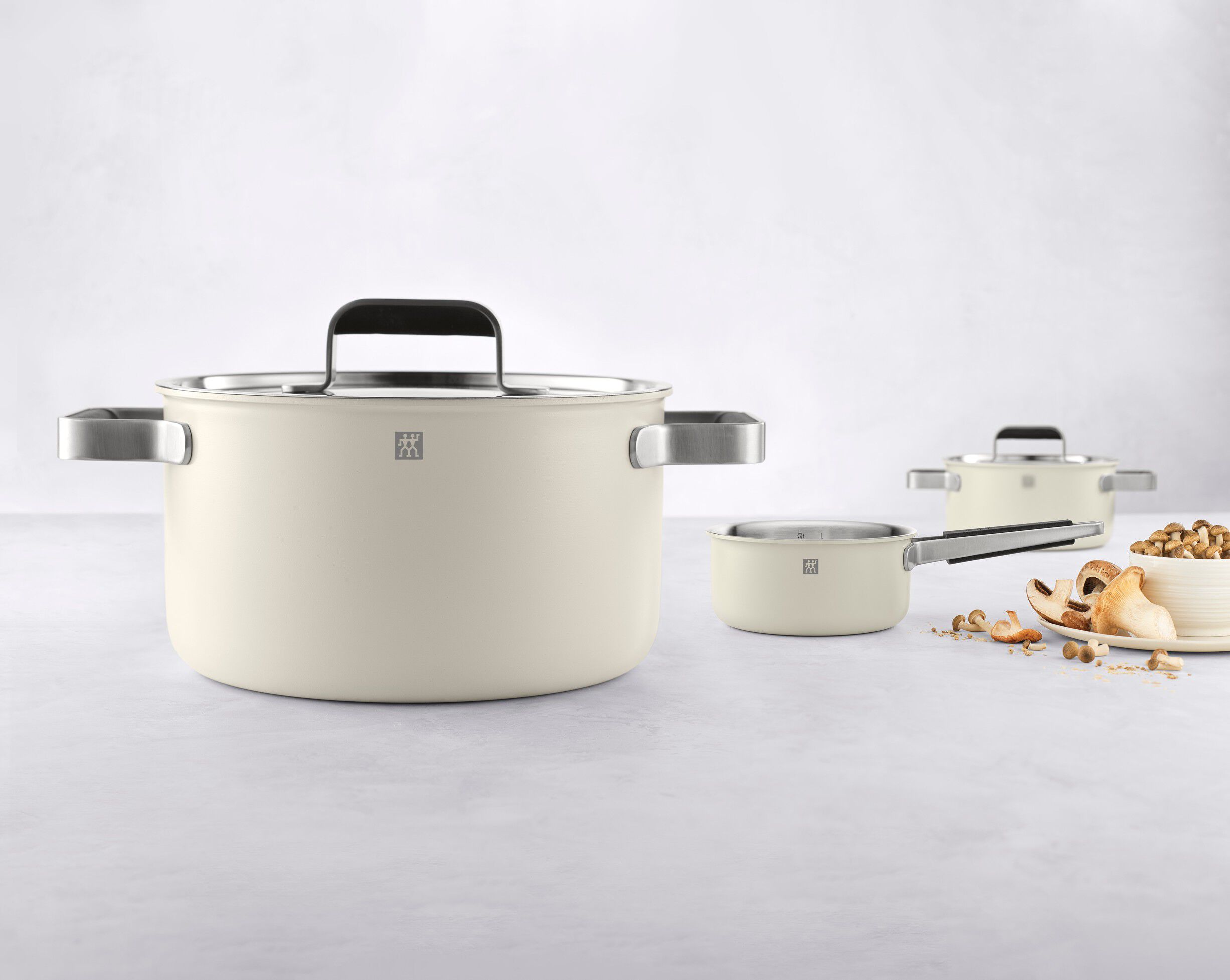 Kastrull & stekpanna set, 3-st, 18/10 Rostfritt st&aring;l