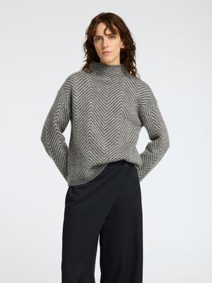 SLFLULU LS HERRINGBONE KNIT HIGH NE