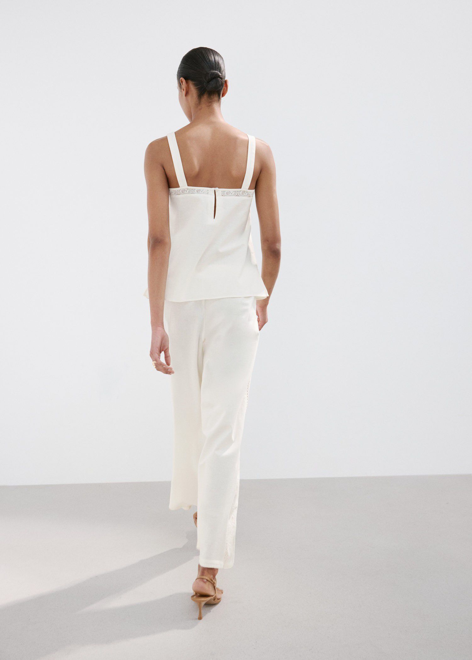 Embroidered broderie anglaise top