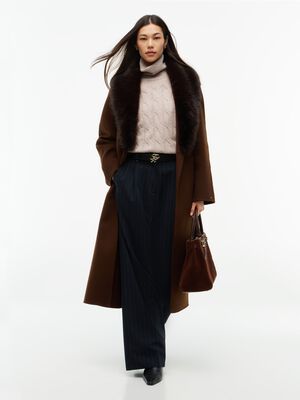 Shawl Collar Wool Blend Relaxed Coat