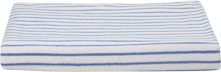 Beach towel 100x180cm smal strib lyseblå GOTS