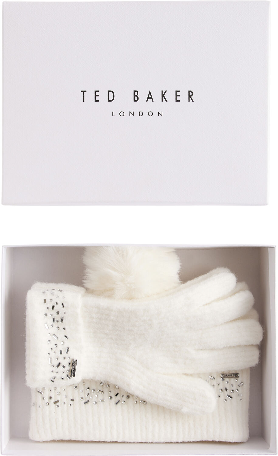 KERIIS Rhinestone Knitted Hat and G