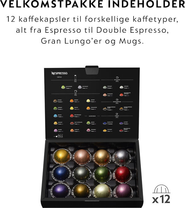 Nespresso Vertuo Next kaffemaskine fra De'Longhi®, Matt Blac