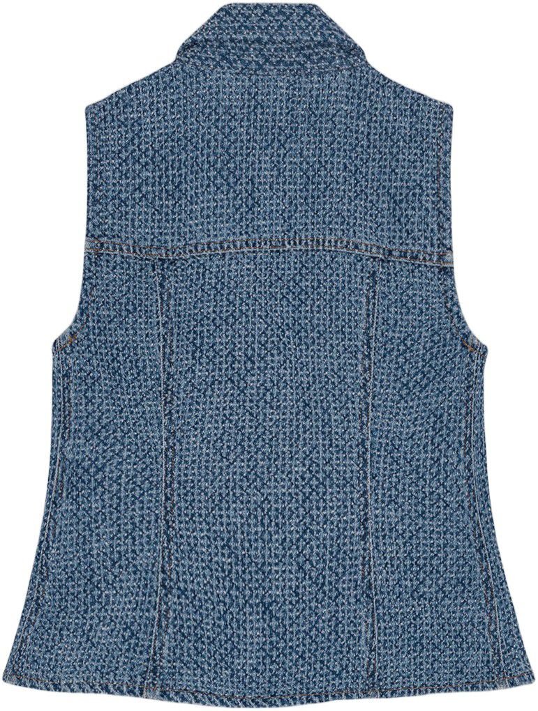 Fluffy Denim Fitted Top