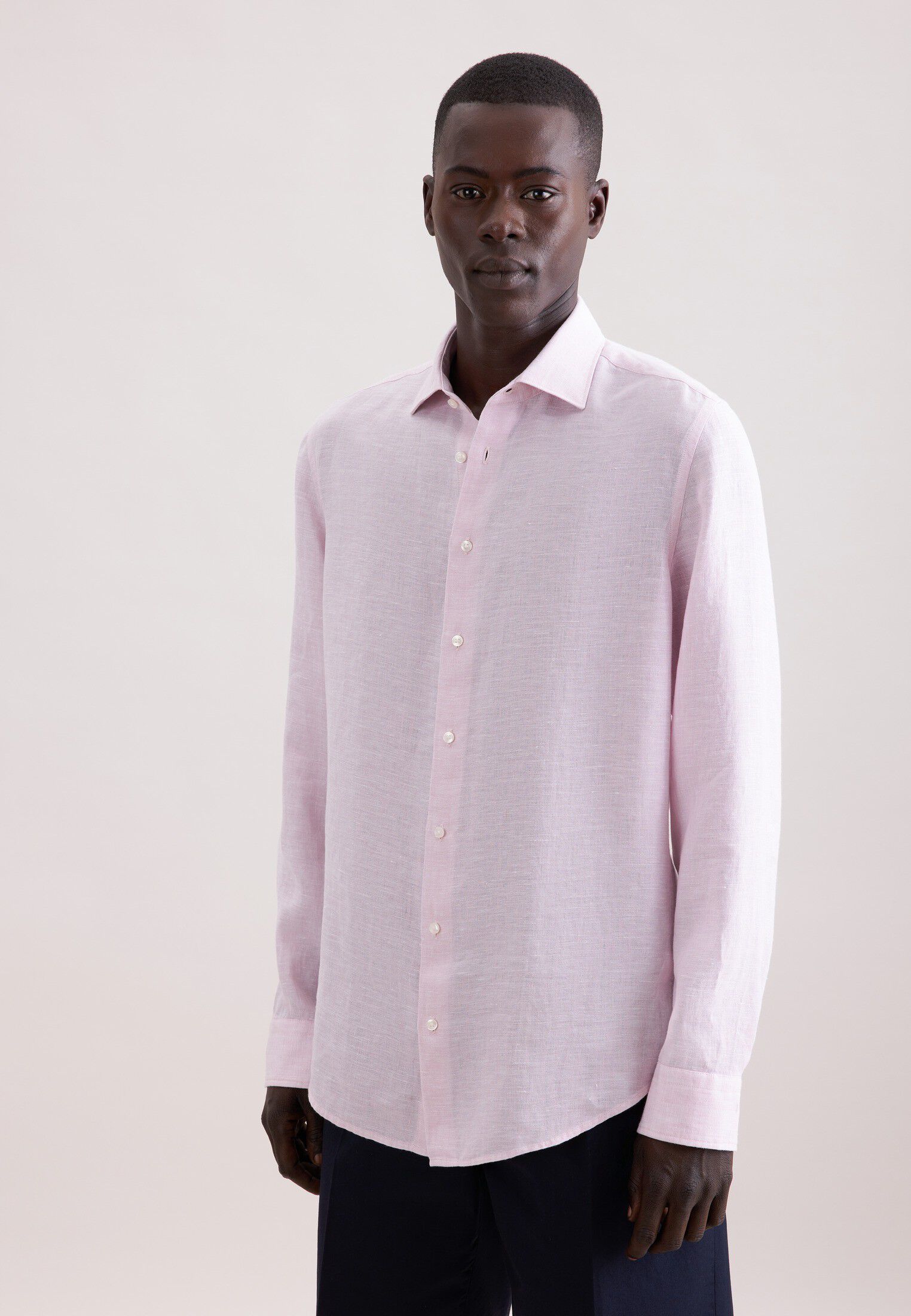 Linen shirt Slim 1/1 Kent-Collar Uni