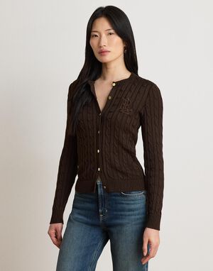 Cable-Knit Cotton-Blend Cardigan