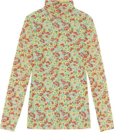 Printed Mesh Long Sleeve Fitted Rol