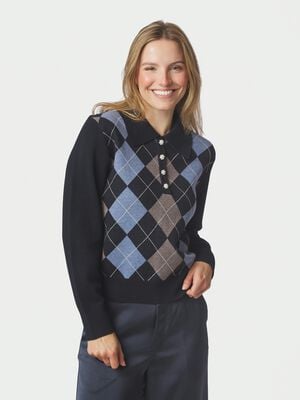 Julina Check Knit Blouse