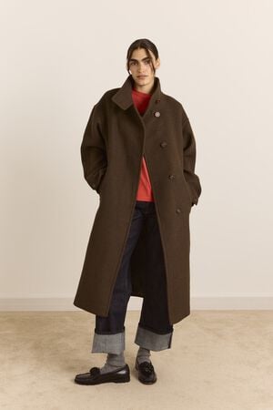 AGNES WOOL COAT- CHOCOLATE