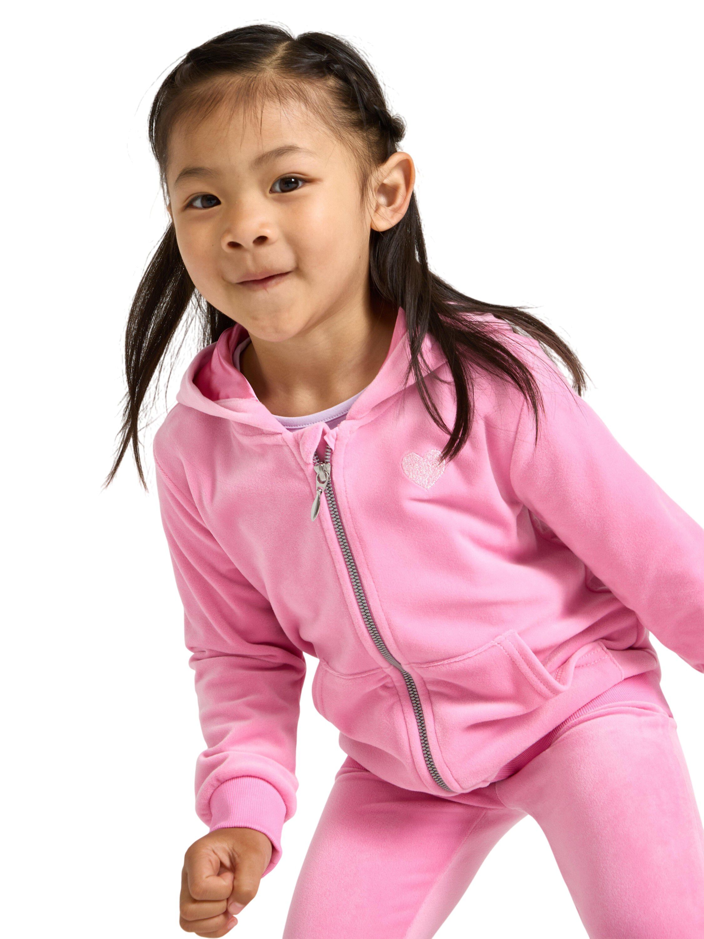 Soft velour hoodie with relaxed fit