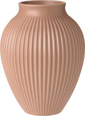 Knabstrup vas H 27 cm ripple mat dusty rose