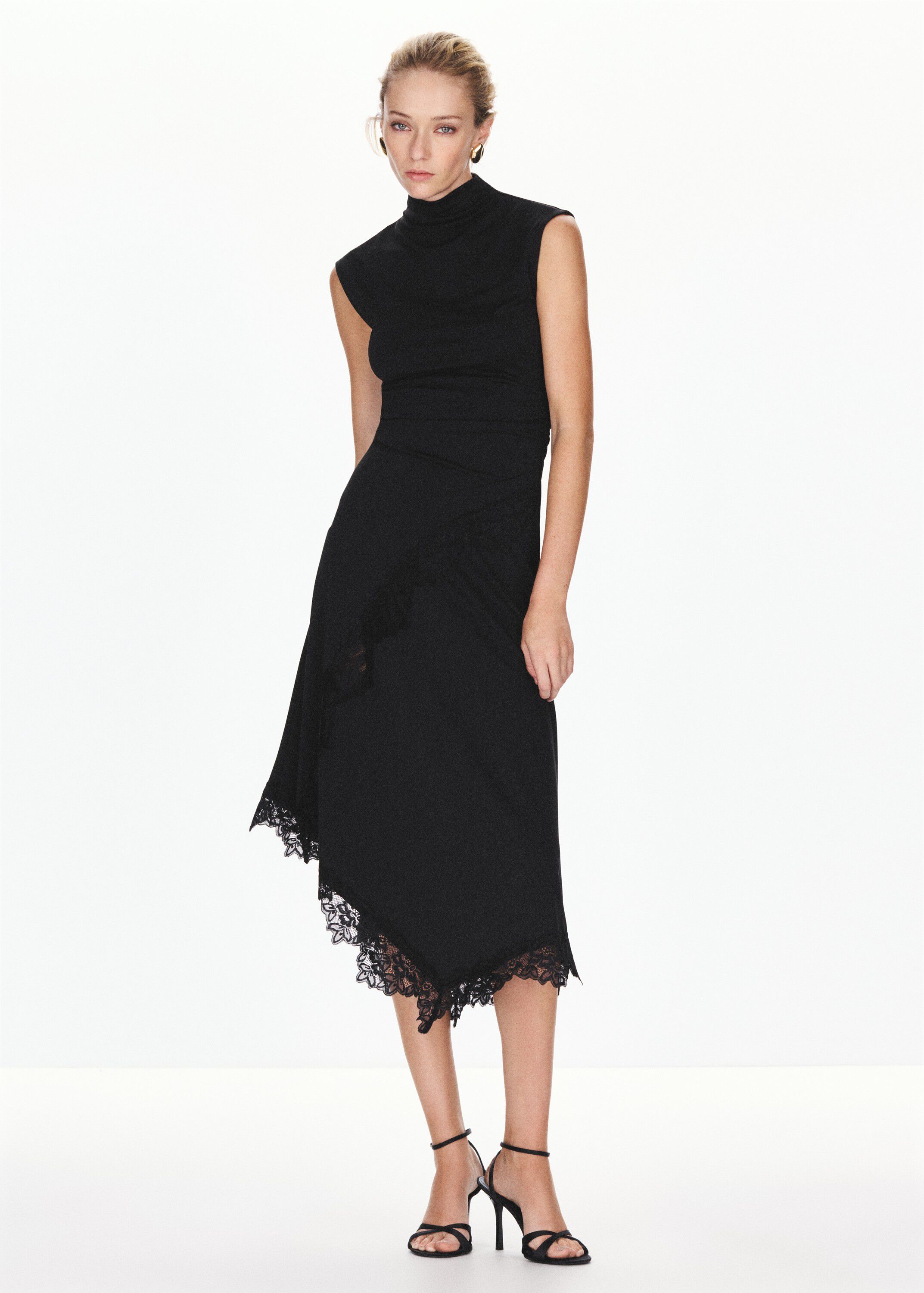 Asymmetric lace dress