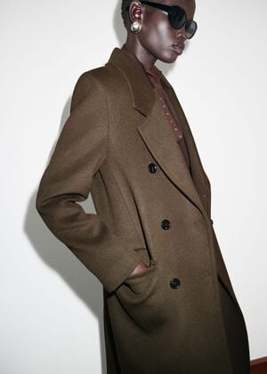 Double-breasted wool coat